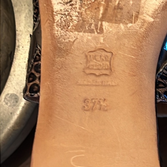 Alexa Wagner Snakeskin Flat Sandals - Picture 8 of 12